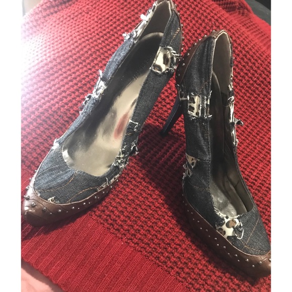 Bertinni denim and print heels size 11 - Picture 12 of 13